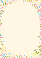 Elegant Music-Themed Frame – Vector Border Made of Notes and Symbols for Posters and Certificates
