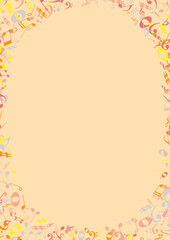 Elegant Music-Themed Frame – Vector Border Made of Notes and Symbols for Posters and Certificates
