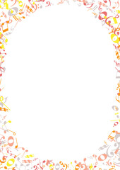 Elegant Music-Themed Frame – Vector Border Made of Notes and Symbols for Posters and Certificates
