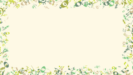 Vector Music Frame with Decorative Musical Notes – Elegant Border for Posters, Certificates, and Invitations