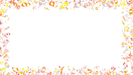 Vector Music Frame with Decorative Musical Notes – Elegant Border for Posters, Certificates, and Invitations