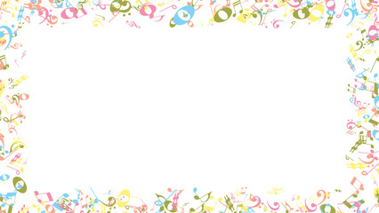 Vector Music Frame with Decorative Musical Notes – Elegant Border for Posters, Certificates, and Invitations