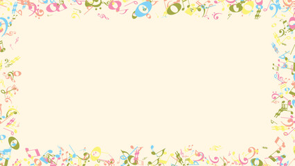 Vector Music Frame with Decorative Musical Notes – Elegant Border for Posters, Certificates, and Invitations