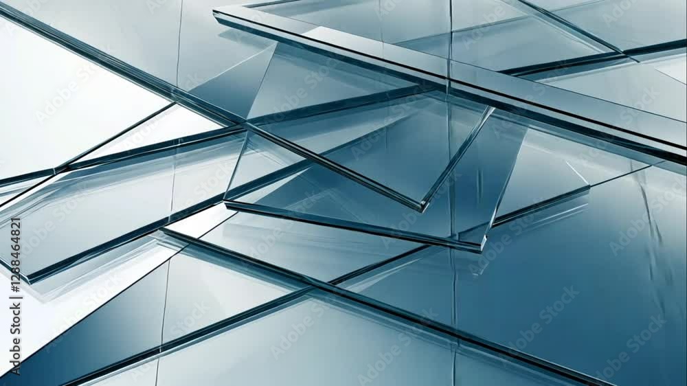 Aufkleber abstract image of overlapping glass panes creating a modern design.