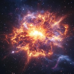 Fototapeta premium Explosive Nebula in Space Full of Bright Colors and Cosmic Energy