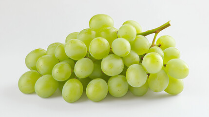 A bunch of fresh green grapes isolated on a white background