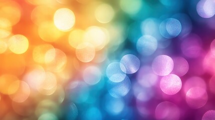 Fototapeta premium Vibrant blur of blues, greens, yellows, pinks, and purples swirls in soft focus, creating a dreamy kaleidoscope effect with bright, harmonious hues