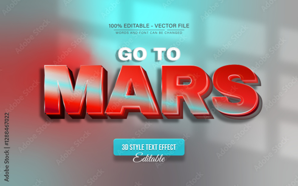 Poster red mars 3d text effect editable