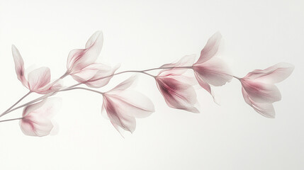 Fototapeta premium A bunch of pink tulips gently curving on the left side