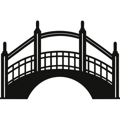 silhouette vector of double-decker bridge