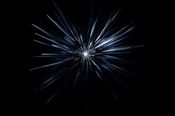 Fototapeta premium Abstract blue light burst on black background.