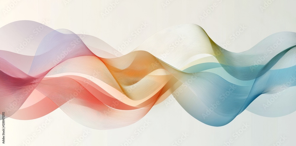 Poster a rainbow-style gradient illustration with colorful lines, ideal for use as a template in design pro