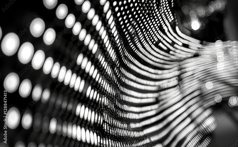 Poster the small dots that make up the image on a liquid crystal screen at a larger scale