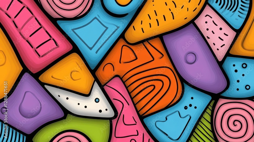 Poster colorful abstract background with geometric shapes and textures