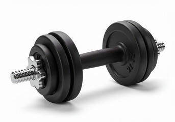 Naklejka premium Black dumbbell isolated on white background