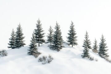 Fototapeta premium Snowy Hill with Trees