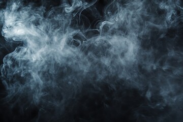 Abstract blue smoke on black background.