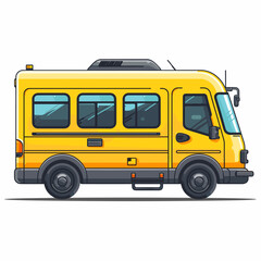 bus on a white background. Vector illustration in cartoon style