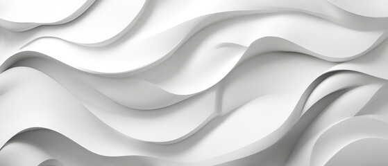 Obraz premium Abstract wavy white plaster wall, artistic and dynamic modern design