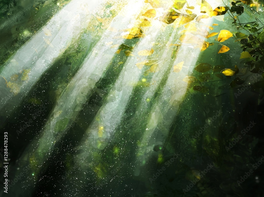 Poster the background is a blurred abstraction of green and yellow gradient colors