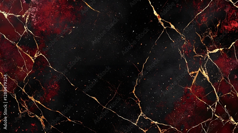 Aufkleber Striking abstract background with intense red and black marble texture featuring a dramatic grunge effect perfect for creative design digital art and editorial use