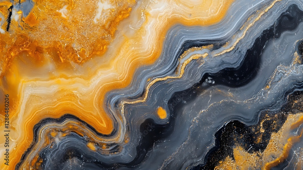 Poster Striking abstract patterns and vivid colors captured in this breathtaking image of mesmerizing mineral formations