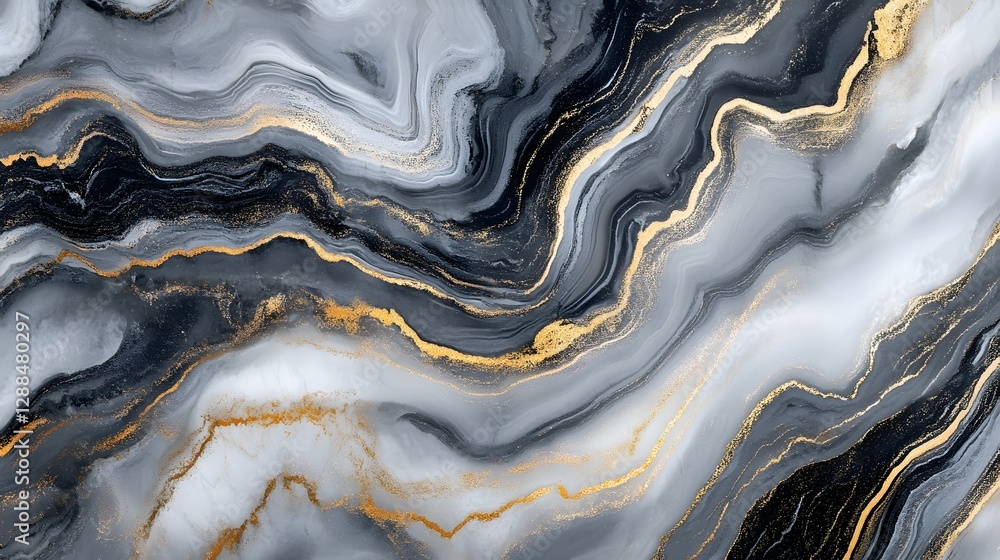 Poster Striking agate geode backdrop with golden swirls elegant abstract patterns and intricate natural textures  A vibrant glamorous and design element for luxury interior or creative projects