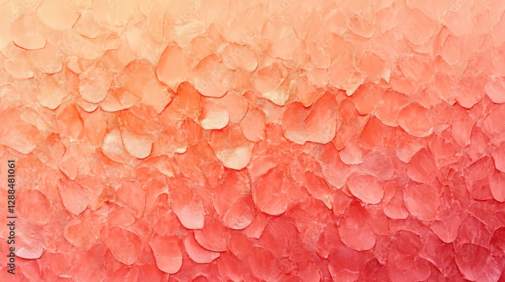 Poster textured coral background with petal-like pattern and gradient effect