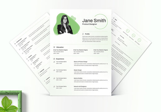 Modern Resume CV Design with Gradient Style
