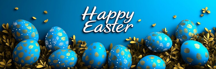 Easter festival social media banner featuring colorful decorated eggs