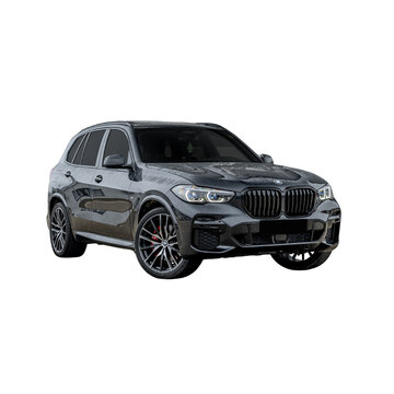 Cluj-Napoca, Cluj-Romania-24.02.2024-No background BMW X5 black SUV car, transparent background png file, close-up photos, high-resolution files.	