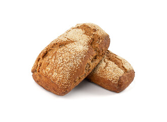 Whole wheat brown bread isolated, fitness pumpkin carrot buns with seeds, cereal bread