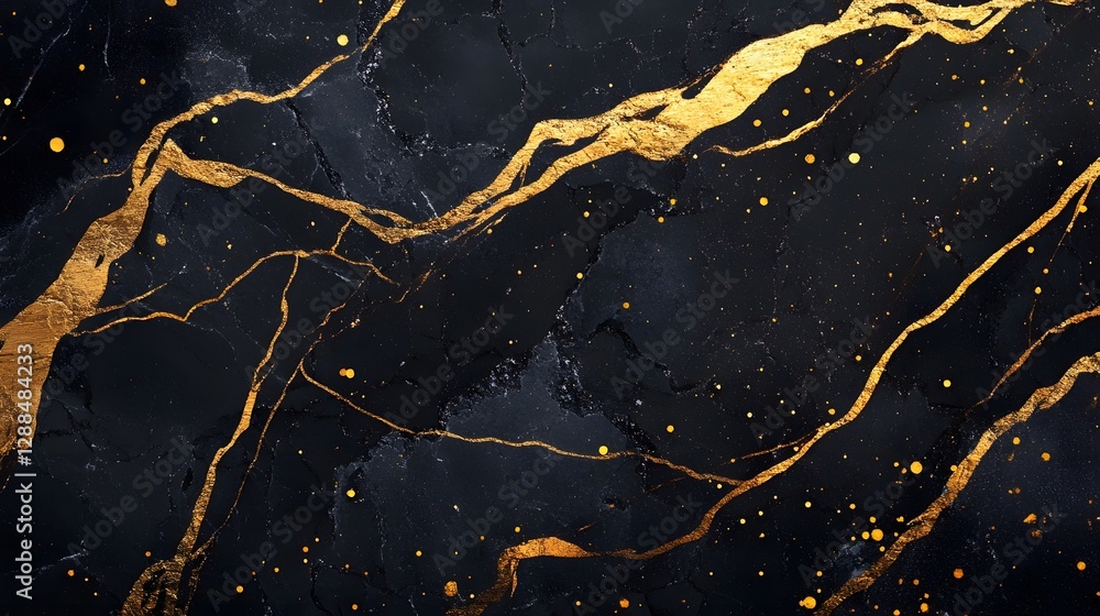Poster Stunning abstract background with intricate marbled patterns shimmering golden accents and a mesmerizing array of sparkling glitter  This luxurious elegant
