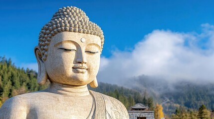 Fototapeta premium Giant Buddha Statue, Tawang, Arunachal Pradesh The Buddha also known as Siddhattha Gotama