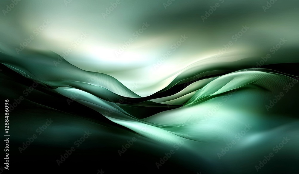 Poster the webpage header design features a dark color gradient background, green blue lights, and a grainy