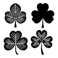 Fototapeta premium st patrick's day four bundle leaf vector 