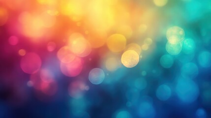 Obraz premium Vibrant, blurred tapestry of vivid blues, greens, yellows, reds, and oranges. Soft-focus effect enhances the dreamy atmosphere, enveloping you in pure color harmony