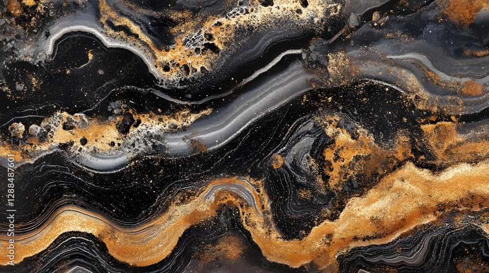 Poster Stunning abstract image showcasing the captivating natural beauty and intricate textures of various mineral formations such as agate geode and quartz  The vibrant colors fluid like patterns