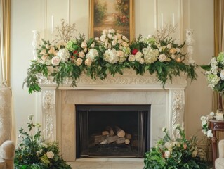 Floral FirePlace Decoration