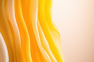 Flowing yellow waves create warm, inviting atmosphere with soft