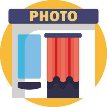 Photo Booth &ndash; A small enclosed booth in the mall where customers can take instant passport-sized or fun-themed photos.