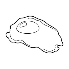 sunny side up egg line art vector