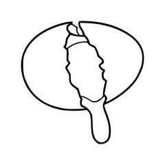 cracked egg line art vector illustration