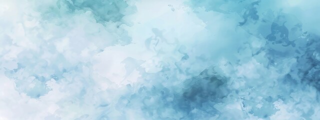 Fototapeta premium Abstract blue watercolor background with blurred clouds for design ink paint gradient brush stroke wallpaper.