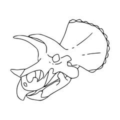 dinosaur skull outline vector design