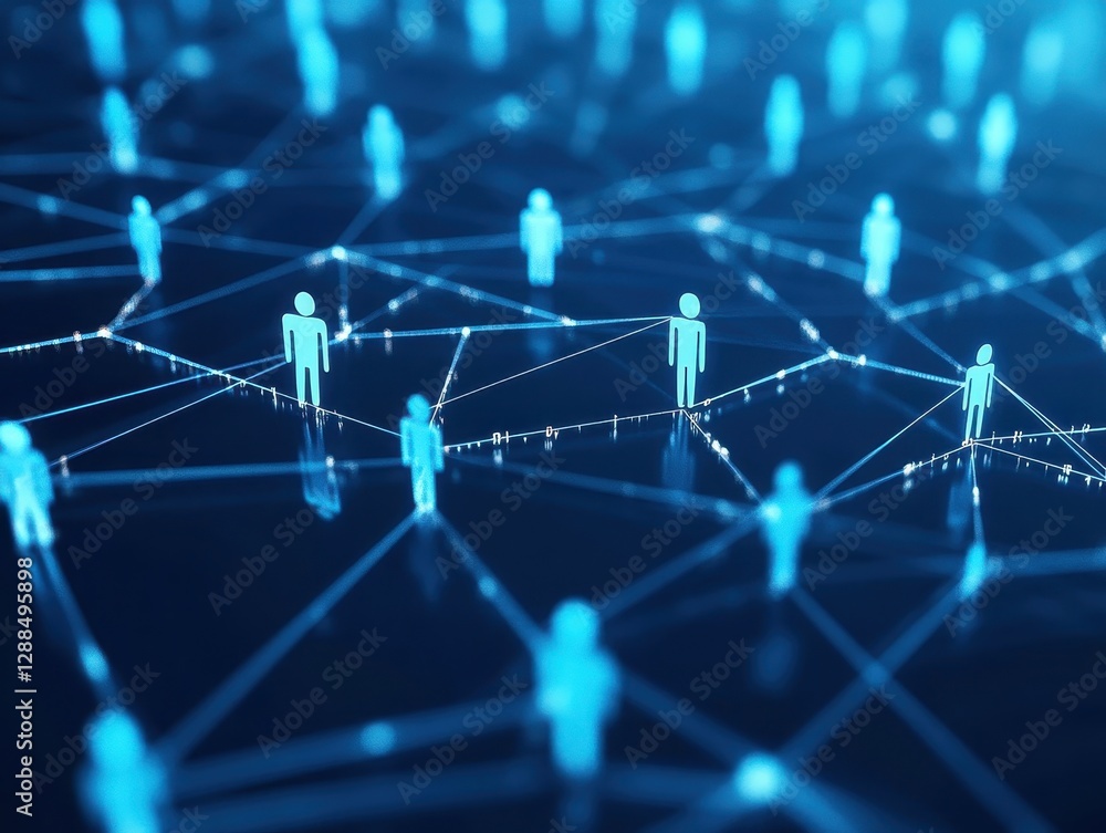 Poster global network connection digital human interaction abstract representation of social media and onli