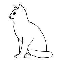 side view cat vector drawing