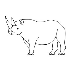 line art drawing of a rhinoceros