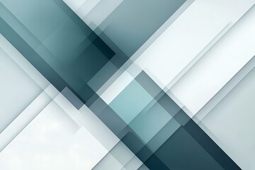 Abstract Geometric Background with Teal and White Overlapping Shapes