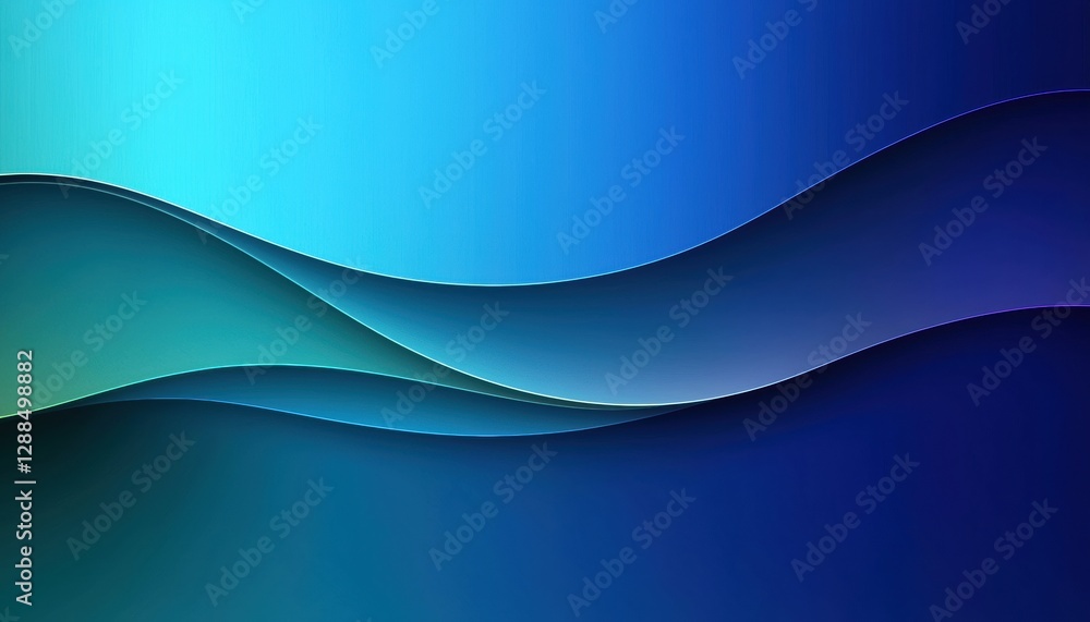 Poster Abstract blue and green wavy background creating dynamic visual flow
